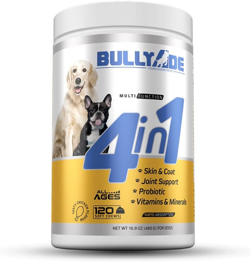 4 に 1 - Probiotic、共同サポート、皮及びコート、犬のための複数のビタミンの柔らかい咀嚼、16.9 oz