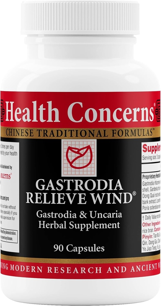 Gastrodiaは風を信じる - 頭痛、Dizziness及び肝臓サポート - 中国のハーブフォーミュラとGastrodia、Uncaria、Skullcap、およびドンキア - 血循環サプリメント - 90カプセル