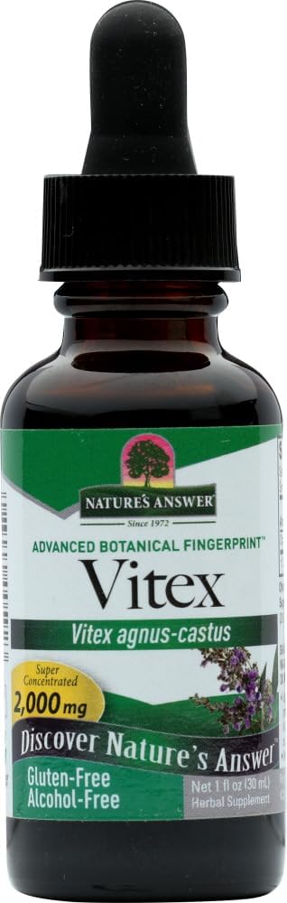 Nature's Answer Vitex Berry Alcohol Free 1 Ounce ( 2 Pack ) | Support Female Hormonal Balance | Mensural Support | Menopause & Fertility Supplement