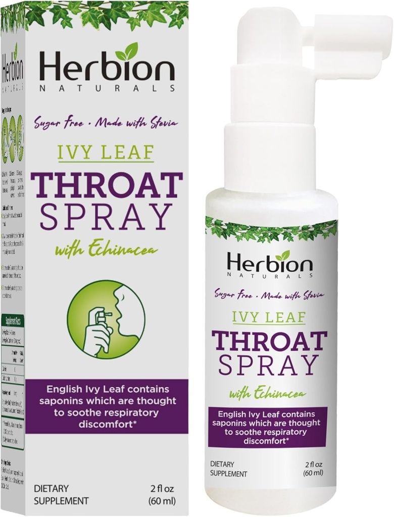 HERBION ナチュラルズ スロート スプレー, 英語のアイビーの力と呼吸器不快感, 大人と子供のためのエキナセア抽出物, 2 Fl Oz, 1 のパック