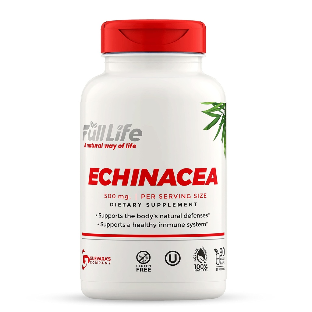 フルライフEchinaceaカプセル - ハーブ栄養補助食品 - 免疫サポートサプリメント - エキナセアPurpurea Pills for Women and Men -Kosher、グルテンフリーグルテンフリー - 90 Veggieカプセル