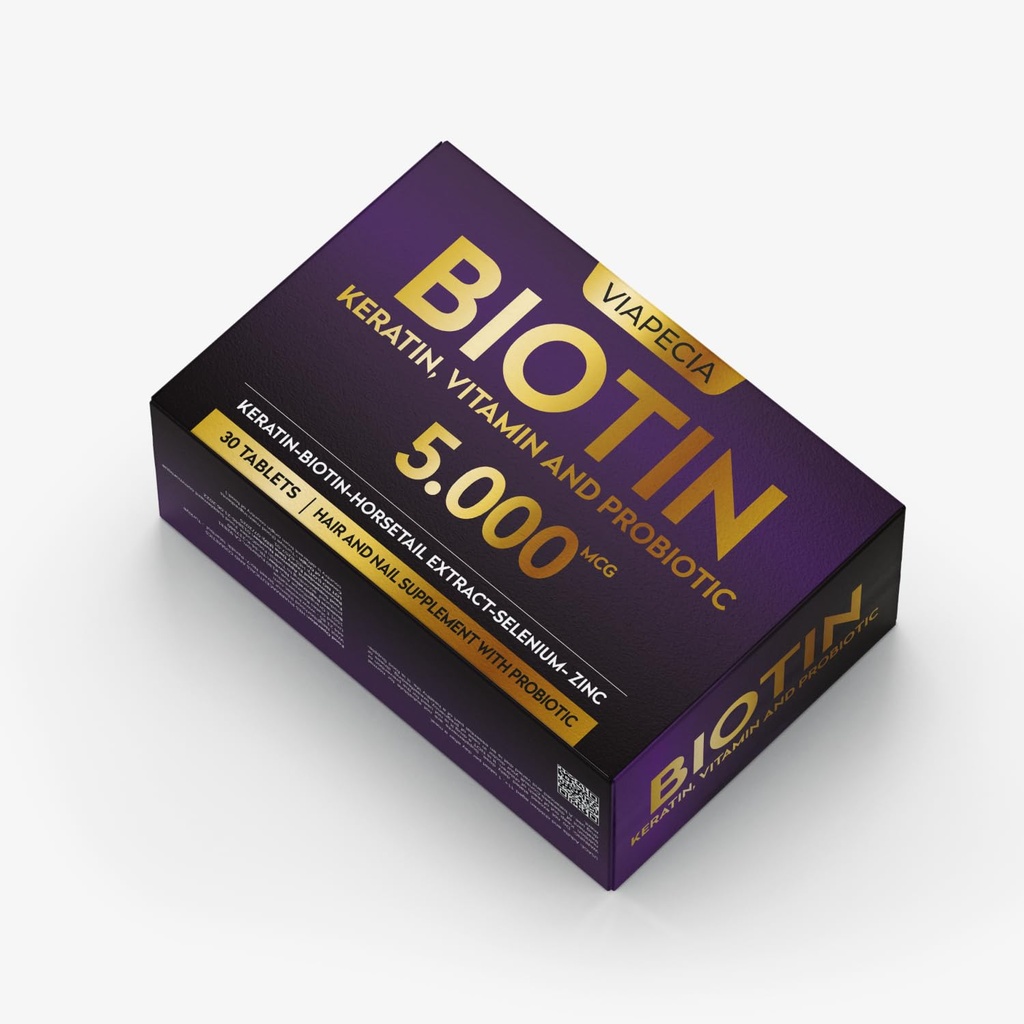 ビオチン5000Mcg - 毛の成長のための高い効力のビオチンの補足-女性のための毛皮の釘のビタミン-サポートKeratinの生産およびティッシュの再生-ビタミンおよび補足- 30のカプセル