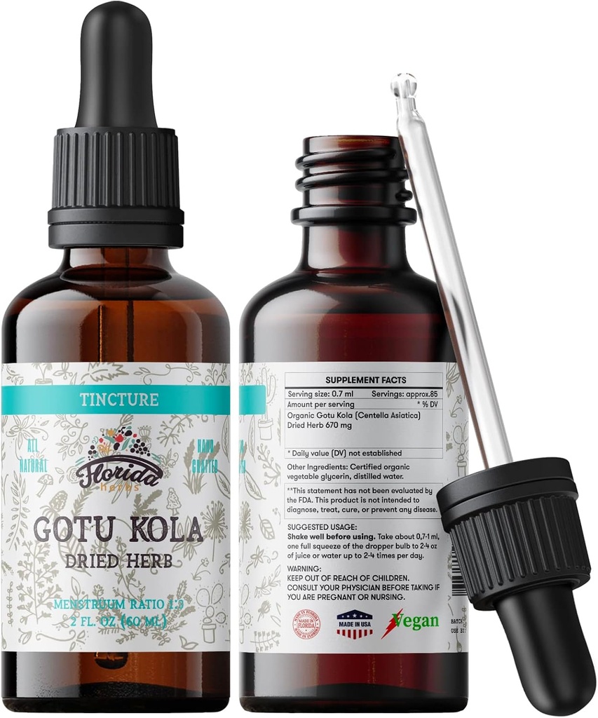 Gotu Kola Tincture、有機Gotu Kola Extract、Gotu Kola Drops(Centella Asiatica)ドライハーブ