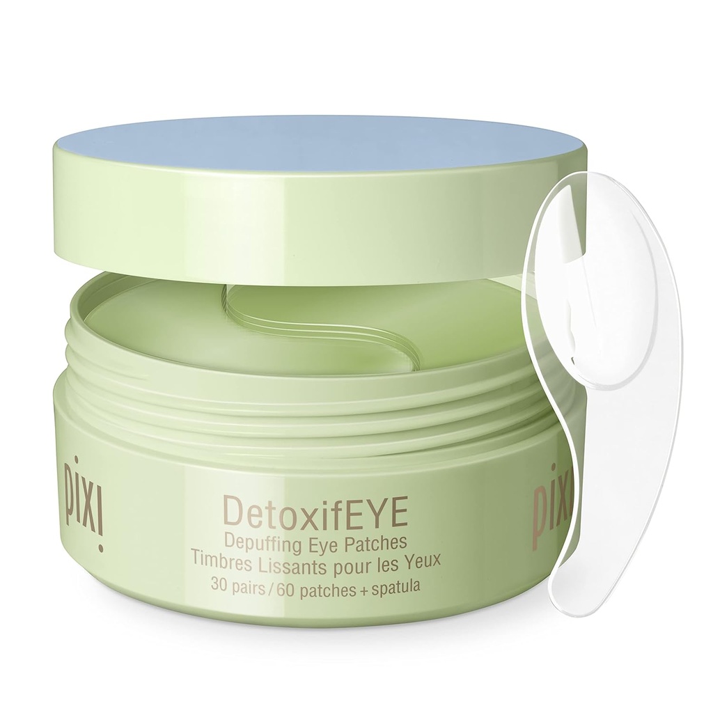 ピクシーDetoxifEYEはハイドロゲルのUnder-Eyeのパッチ、キュウリ、パフィーの目のためのHyaluronic酸及びカフェインおよびダーク サークル、Hydrateの目区域、30組、60パッチを欠きます