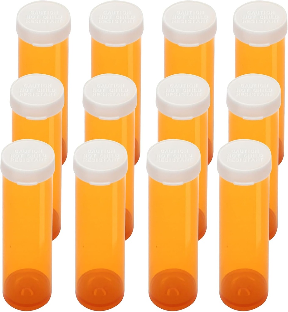 容易な開いた帽子(子供の抵抗力があるではない)、処方薬のガラスびん、明確な容器の丸薬の箱ディスペンサーのオルガナイザー(12pcs)の空のプラスチック丸薬のびん