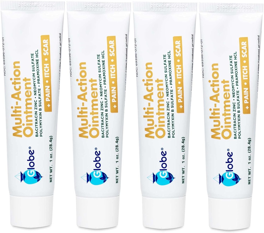 Globe (4 パック) 最初の Aid 抗生物質の傷の最小化の痛み-Relief、Neomycin、Bacitracin 亜鉛、Pramoxine HCl & Polymyxin B、マイナーカット、Scrapes & Burns