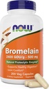 Now Bromelain 500 mg, 200 Veg Capsules - Natural Pineapple, Proteolytic Enzyme Supplement, 2400 GDU