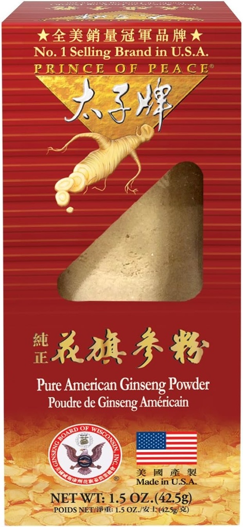 平和の王子 100% ウィスコンシン アメリカの Ginseng の粉(Panax Quinquefolium)、ギフト用の箱 1.5oz
