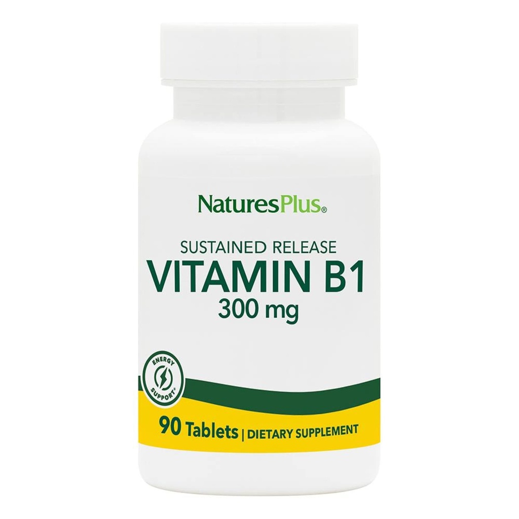 Natures Plus Vitamin B1(Thiamin HCI)、サステンドリリース - 300mg、90ベジタリアンタブレット - グルテンフリー - 90サービング