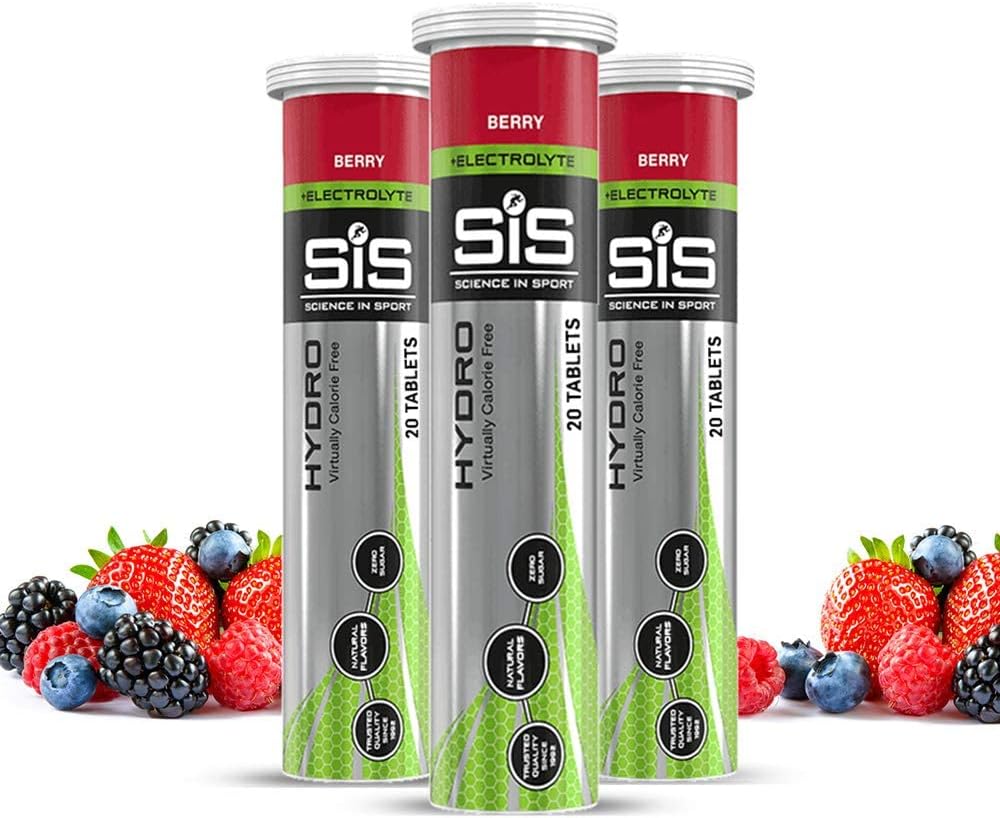 SIS Electrolyte Tablets for Hydration, Keto Performance Electrolyte Drink for Enhanced Hydrating, Endurance Tabs for Running, Cycling, Triathlon, Vegan, Gluten Free - Berry - 20 Tablets - 3 Pack