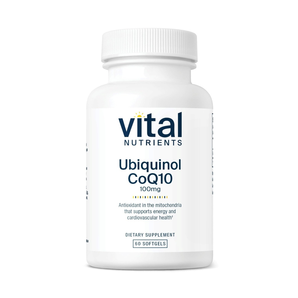 胎児栄養素Ubiquinol CoQ10 100mg | 補酵素Q10の活性化フォーム | 心臓血管および脳の健康を支える強力な酸化防止剤 | グルテンフリー・酪農場 | 60 菜食主義者のSoftgels