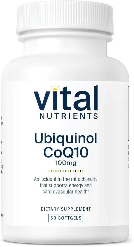胎児栄養素Ubiquinol CoQ10 100mg | 補酵素Q10の活性化フォーム | 心臓血管および脳の健康を支える強力な酸化防止剤 | グルテンフリー・酪農場 | 60 菜食主義者のSoftgels