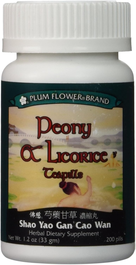 Peony & Licorice Teapills (Shao Yao Gan Cao Wan), 200 ct, プラムフラワー
