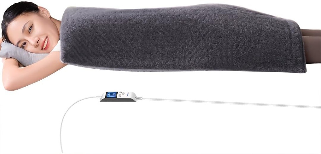 Boncare® 17" x33" オートシャットオフ&5オートシャットオフタイマーなしの背部痛みの軽減のための余分大きい暖房パッド、6つの熱レベル9のHrの自動オフおよび12.6ftのコード・ベッドのフィートのウォーマー(灰色)
