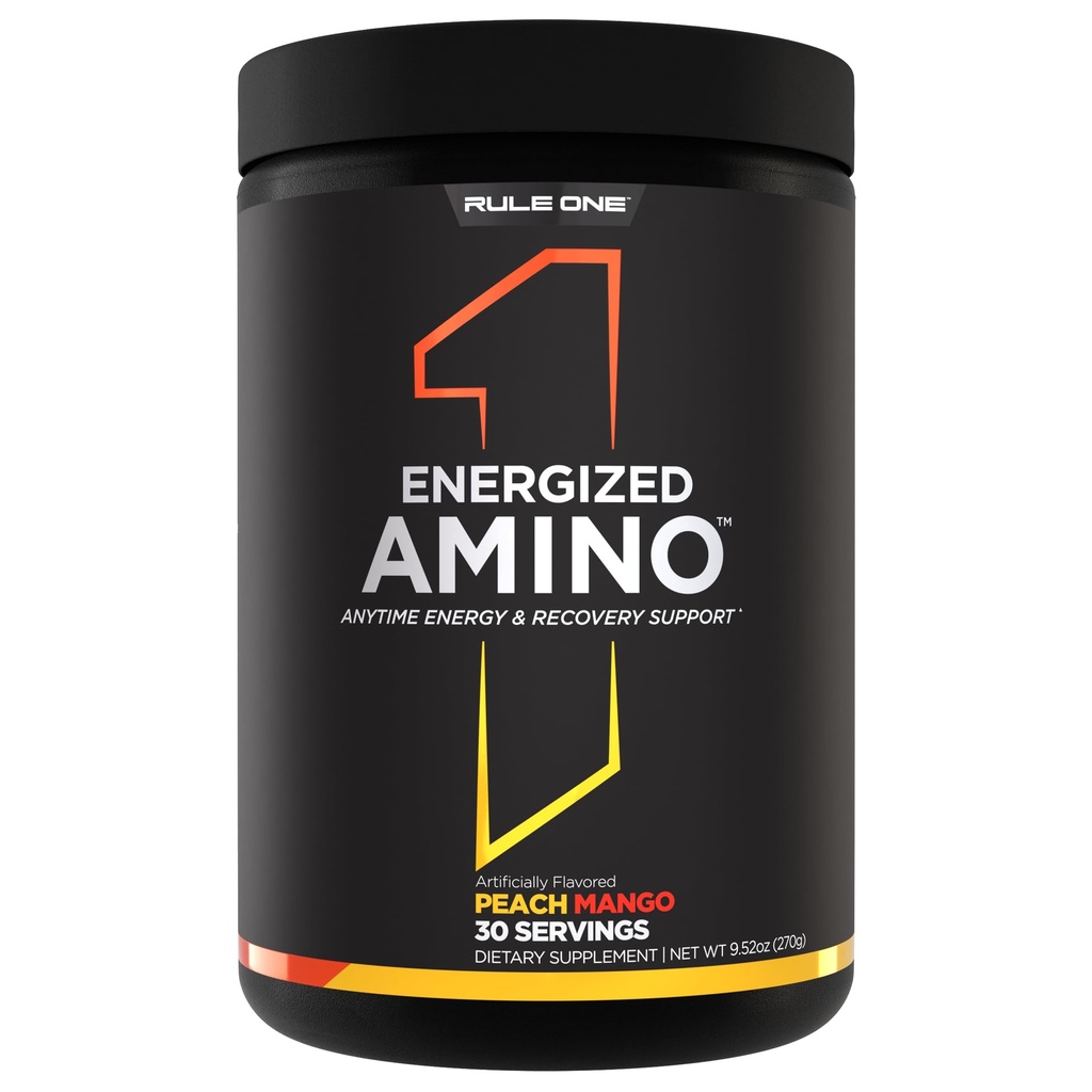 Rule 1 Energized Amino – BCAAs、グルタミン、Citrulline、ベータアラニン、グリーンコーヒー&ティーリーフ抽出物からカフェイン(30サービング、ピーチマンゴー)