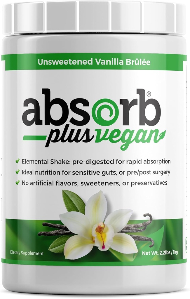 Vegan Elemental Shake – Powdered Blend, Natural Ingredients, Non-GMO, Gluten-Free, Organic Sprouted Rice Protein - Smooth, Easily Mixable Formula (2.2 lbs, Unsweetened Vanilla Brulée)