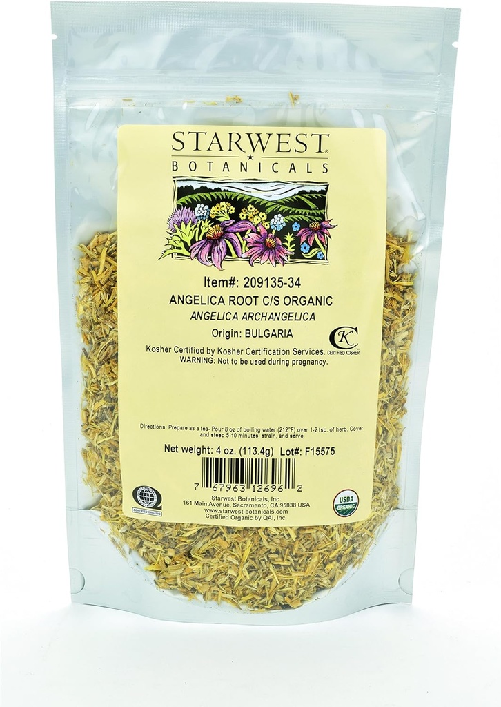 Starwest Botanicals オーガニック アンジェリカ ルート C/S, 4 オンス