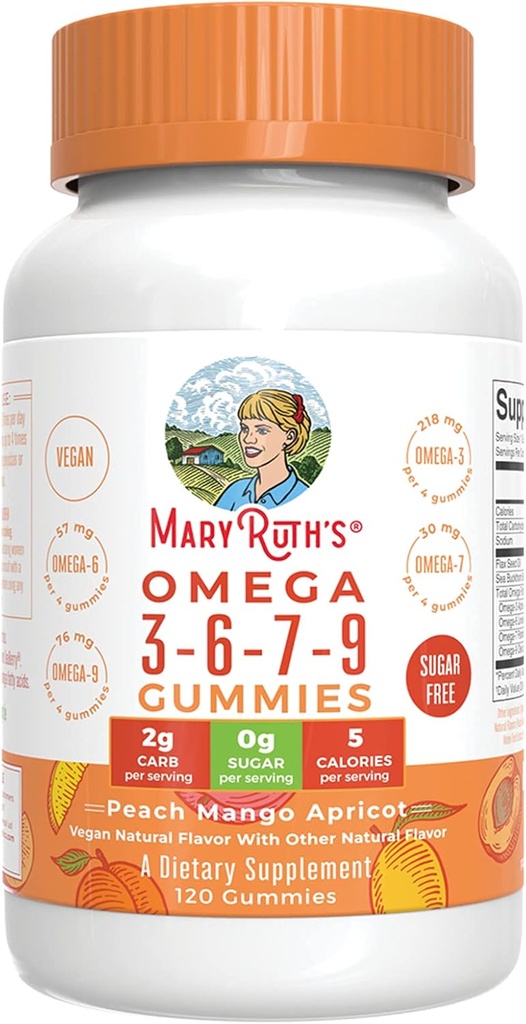 Mary Ruth'S Omega 3-6-7-9 Gummies、120 Ct