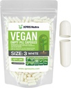XPRS Nutra Size 3 Empty Capsules - 100 Count Empty Vegan - Vegetarian Pills - DIY Vegetable Capsules Filling - Veggie Pill Caps (White)