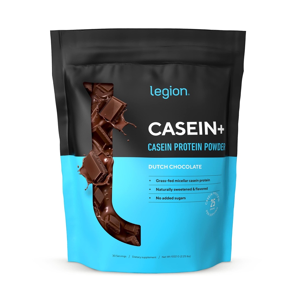 LEGIONカゼインプロテインパウダー(ダッチチョコレート) - スローレアーゼミセラーカゼインプロテインパウダー - 非GMO、グルテンフリー&自然に草供給牛から粉末を甘やかにします(25サービング)