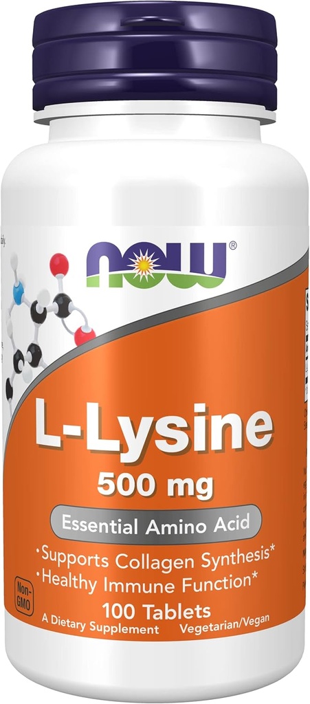 NOW食品L-リジン - 500mg - 100錠