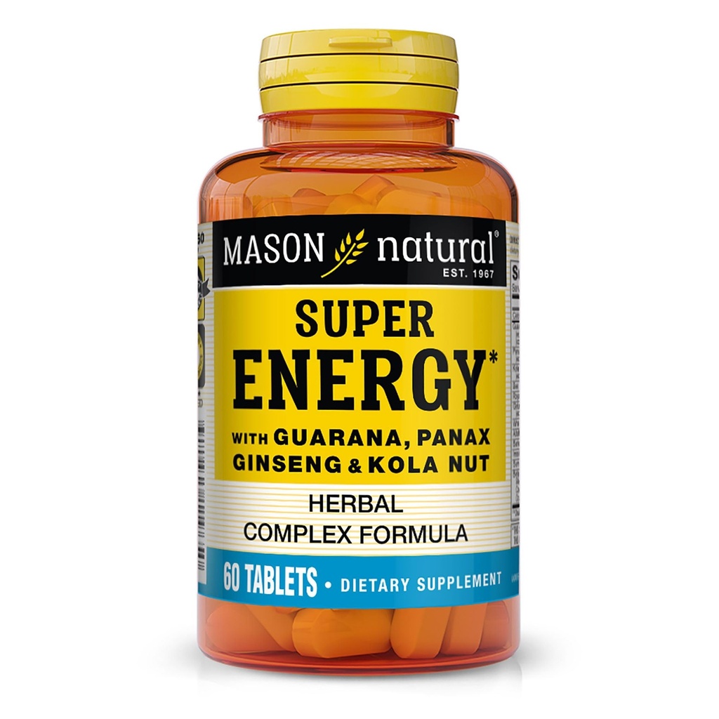 MASON NATURAL スーパーエナジー、グアラナ製、パナックス・ギンセン&コラナッツ用最適性能とエネルギー 30 日間供給