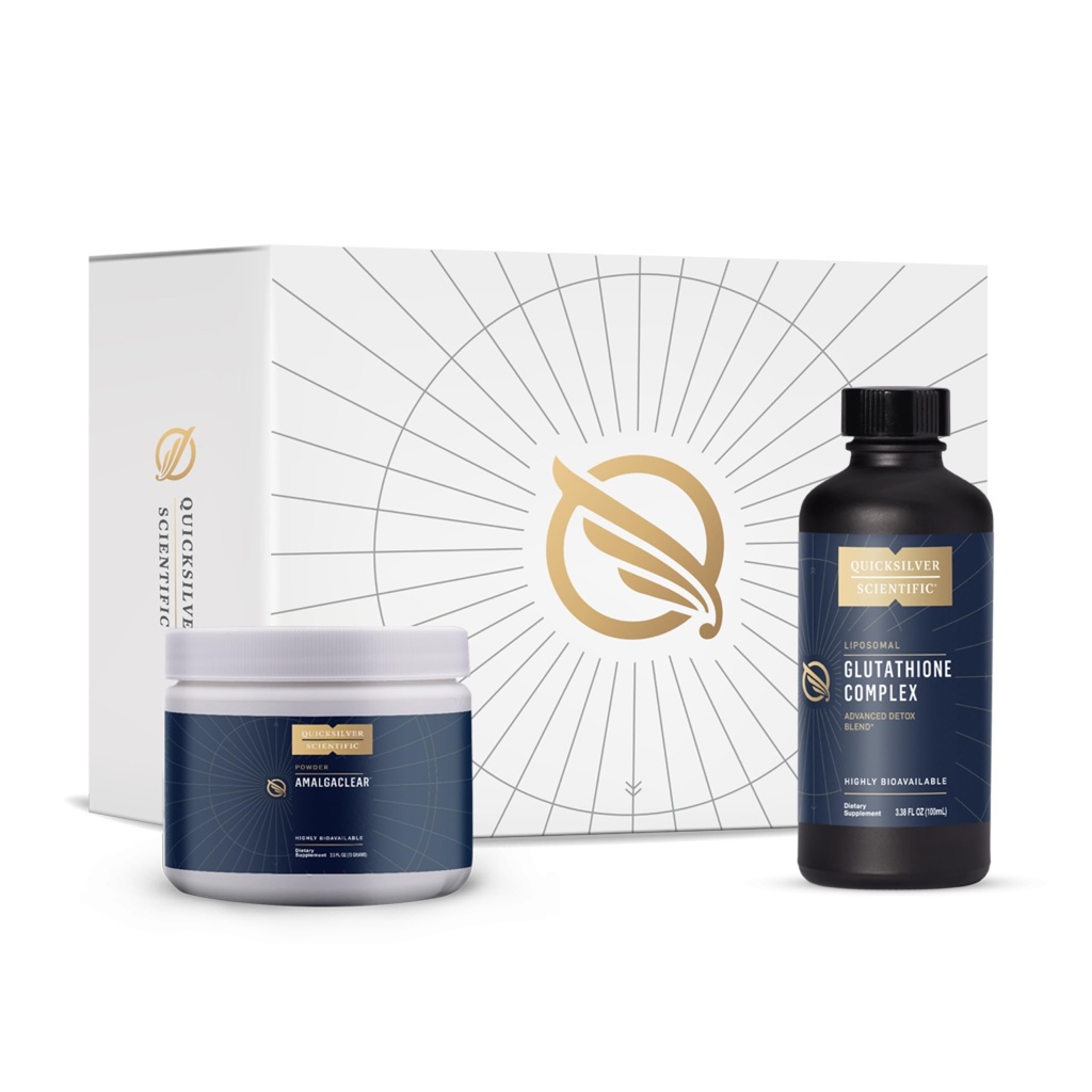 Quicksilver の科学的な MerProtect の議定書 - 2 プロダクト レバー + GI の清潔なキット、Liposomal のグルタチオンの複雑な補足、ミルクの牛とのクリーニング サポート(2 部分のキット プログラムが付いている)