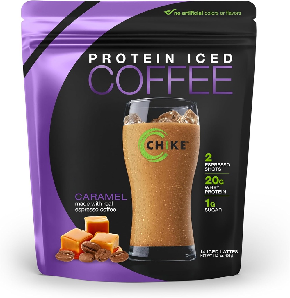 Chike Caramel High Protein Iced Coffee, 20 G Protein, 2 Shots Espresso, 1 G Sugar, Keto Friendly and Gluten Free, 14 人前 (14.3 オーアンス)