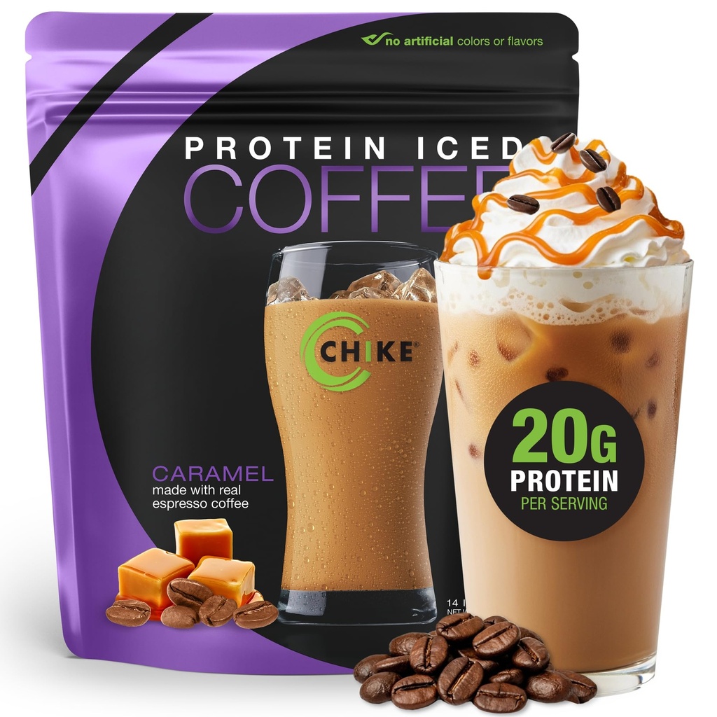 Chike Caramel High Protein Iced Coffee, 20 G Protein, 2 Shots Espresso, 1 G Sugar, Keto Friendly and Gluten Free, 14 人前 (14.3 オーアンス)