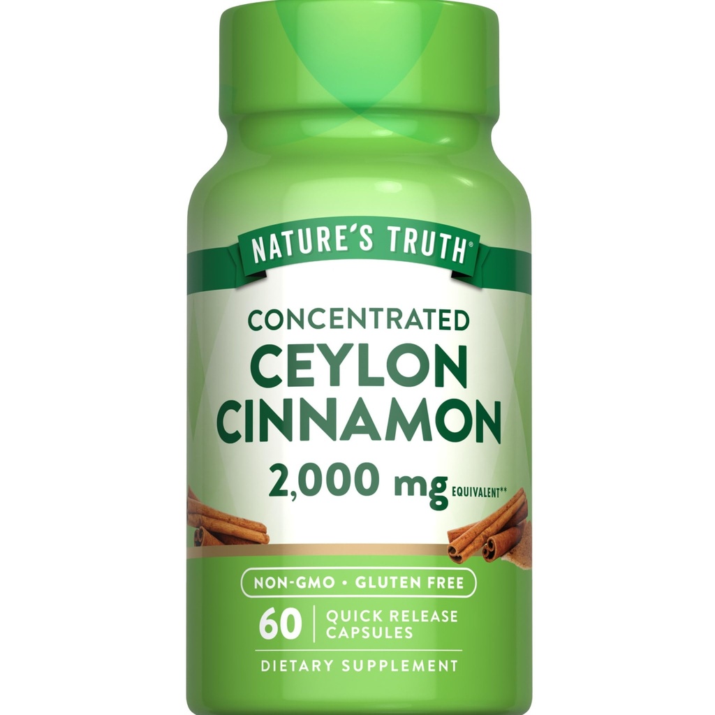 Nature's Truth Ceylon Cinnamon Pill Capsules | 2000mg | 非GMO&グルテンフリーサプリメント