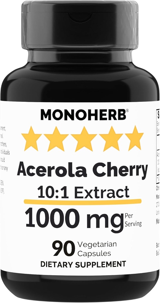 MONOHERB Acerolaチェリーエキス1000mg - 90カプセル