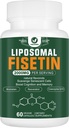 LiposomalのFisetinの補足、健康な老化のための2000MG、98%の純粋なFisetinのポリフェノールの酸化防止剤、TMGおよびResveratrolの健康な老化、認知サポート、60のカプセル