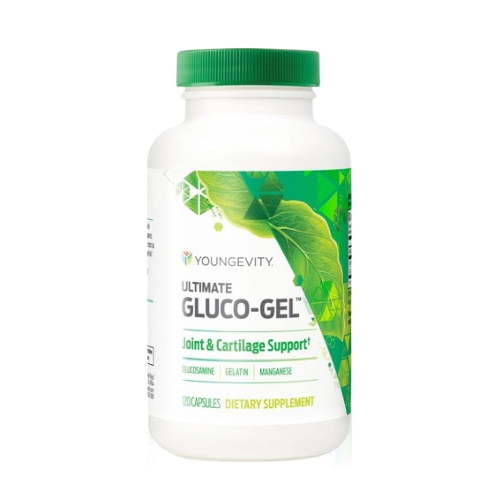 Youngevity Ultimate Gluco-GelTM – グルコサミン硫酸とゼラチンの関節と軟骨サポートサプリメント – 120カプセル