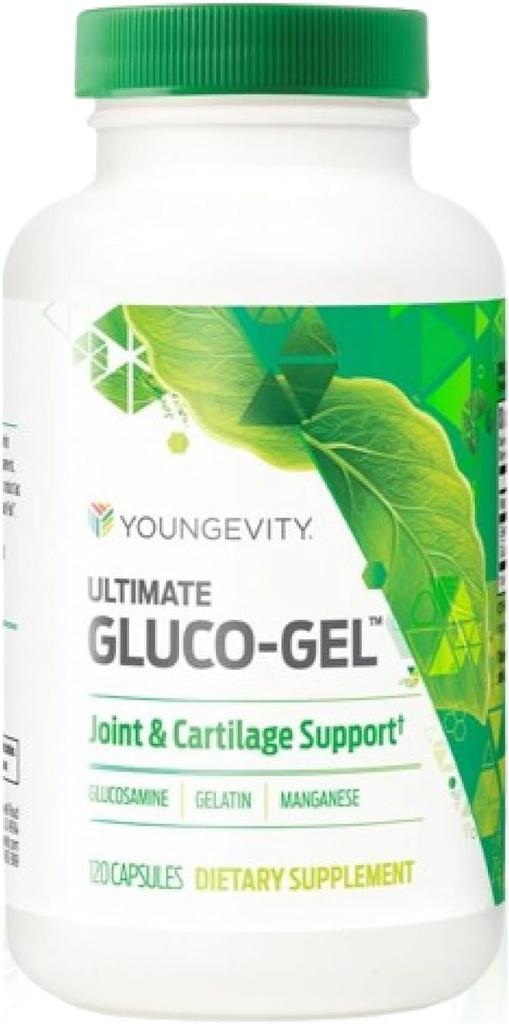 Youngevity Ultimate Gluco-GelTM – グルコサミン硫酸とゼラチンの関節と軟骨サポートサプリメント – 120カプセル