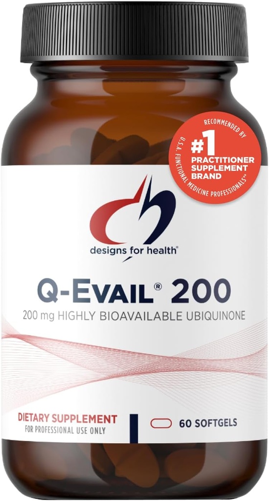 健康Q-Evail 200-200mg CoQ10のための設計非常にBioavailable Ubiquinone - MCTのCoenzyme Q10 +優秀な吸収を促進するために混合されたトコフェロール-非GMO (60のSoftgels)