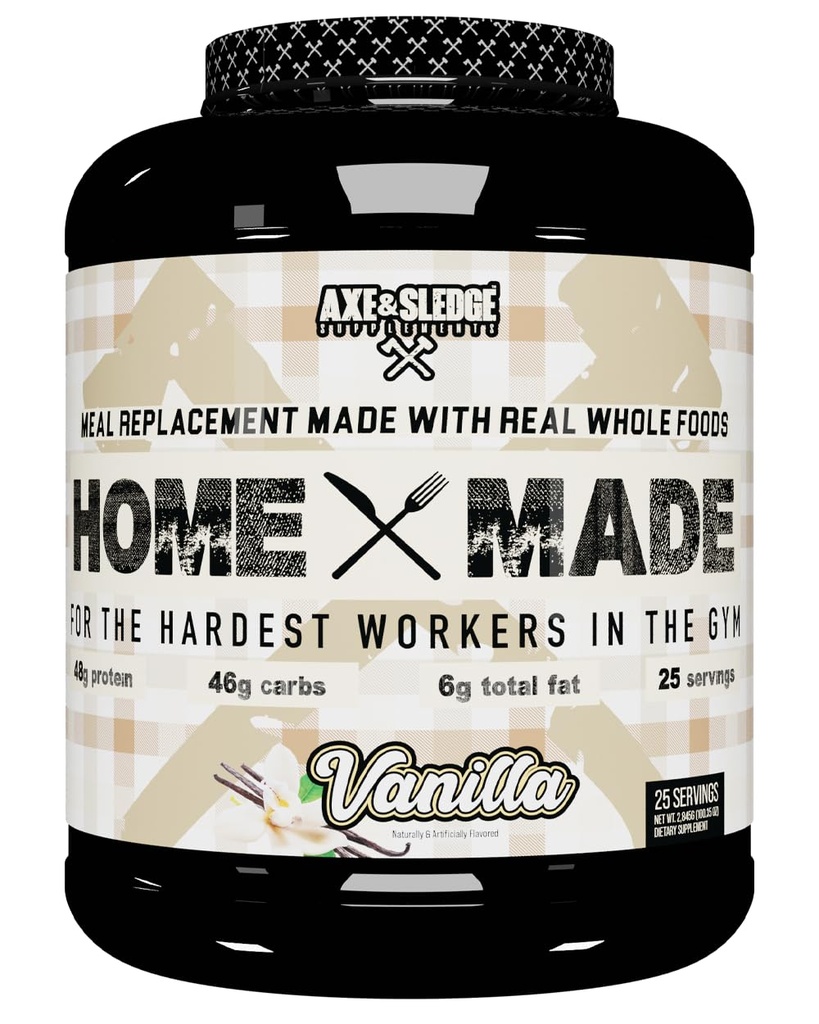 Axe&スラッジサプリメントホームメイドの食品ベースの食事代替パウダー、25サービング(パッケージ1)(バニラ)
