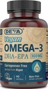 DEVA ビーガンオメガ-3 DHA EPA サプリメント 1 日あたりのソフトゲル 300 MG - カラギーナン ゼラチン & グルテンフリー-非魚藻油脂肪酸 - 90 ソフトゲル
