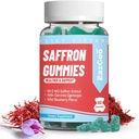 Saffronは、ポジティブ・ムード&カルム・ネルブ、Garcinia Cambogia、ビタミンA、B12、Rhodiola Rosea - 60グミとグミを補います