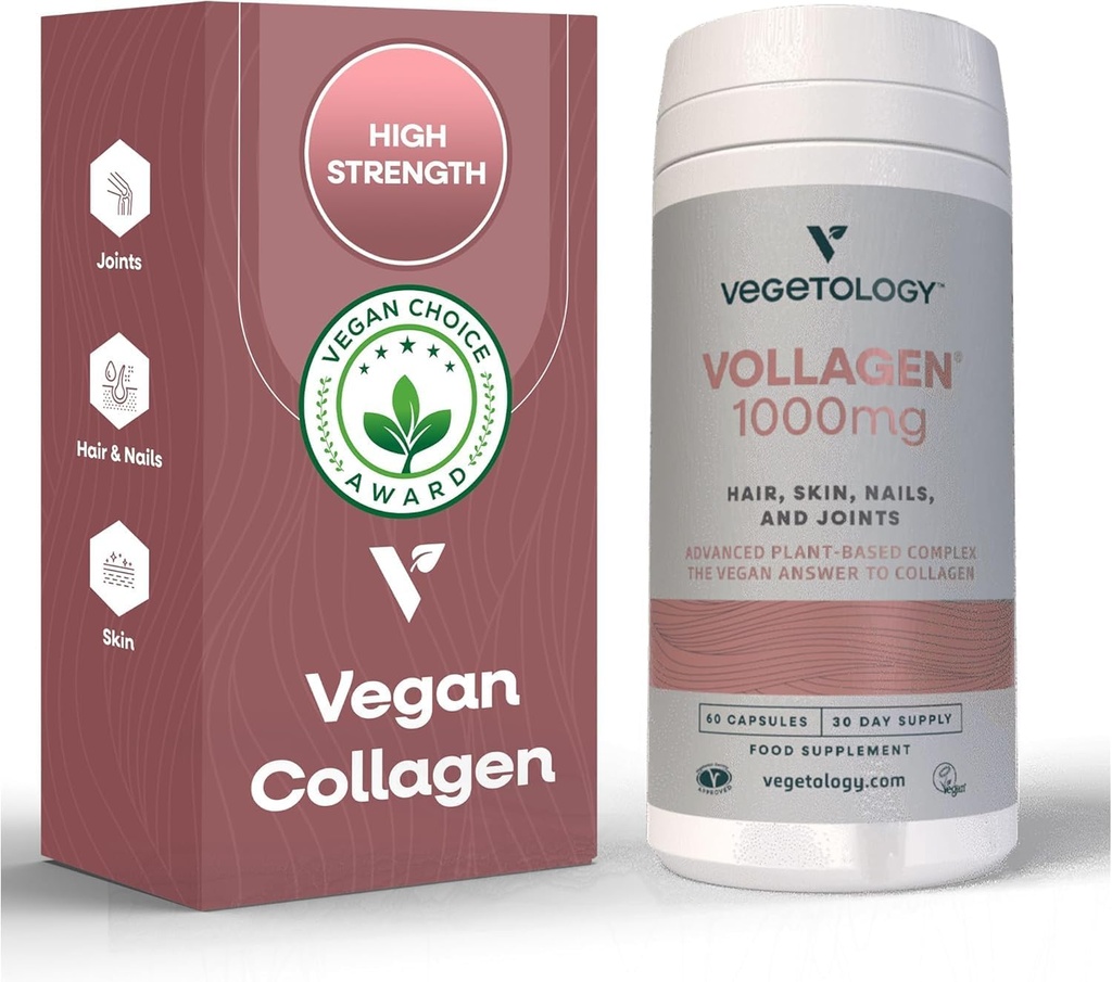 Vollagen Plant Based Complex – Plant Based Protein Alternative to Collagen – Amazing Hair Skin Nails Supplement – Delivers a Complex of Amino Acids (1000 mg - 60 Tablets)