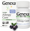 Genexa Allergy Care | 薬の無料・非眠アレルギー・成人向け治療 | 完全菜食主義者・非GMO | 体外アレルギー対応の安心・清潔感 | オーガニックアサイベリーフレーバー | 60 Chewable錠