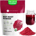 Kate Naturals Organic Beet Root Powder for Smoothies, Baking & Juice. Raw Beetroot Superfood & Natural Red Food Coloring (8oz, Non-GMO, Earthy Flavor)