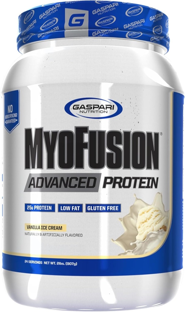消化管の栄養のMyofusionの高度蛋白質、Whey蛋白質、カゼイン蛋白質および隔離蛋白質、低脂肪およびグルテンフリー(2lbsのバニラのアイス クリーム)の蛋白質のブレンド