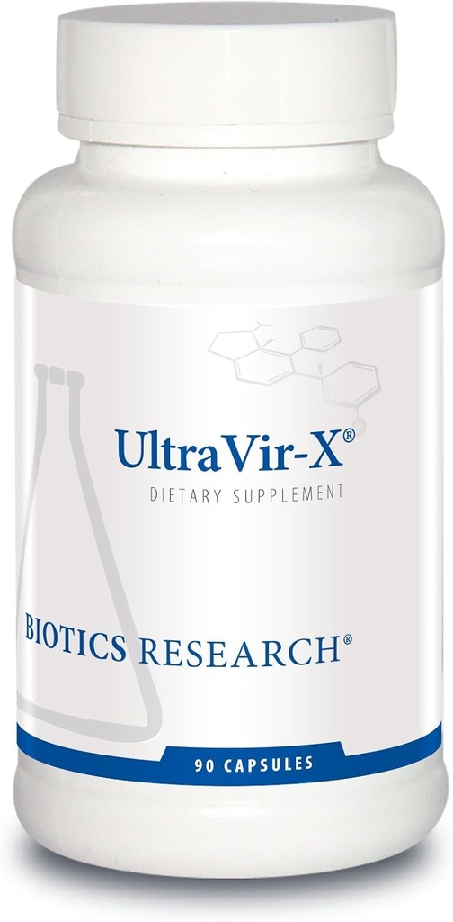 バイオティクス研究UltraVir-X - 最高の免疫サポートサプリメント、ビタミンC、亜鉛、マイタケマッシュルーム、Astragalus、高フラボノイド含有量、大人のための健康的なパスウェイをサポート - 90カプセル