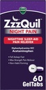 ZzzQuil夜苦痛GelTabs、夜間痛みの救助、睡眠の援助のタブレット、Diphenhydramine HClおよびアセトアミノフェン、No.1睡眠の援助のブランド、最高の強さの痛みのReliever、60のゲルTabs