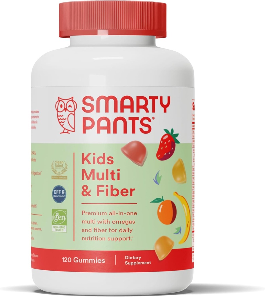 SmartyPantsはMultivitaminのグミーおよび繊維の補足をからかいます:ビタミンD3、C、ビタミンB12、B6、A、亜鉛、ビオチン、イノシトール、繊維のグミー、3つのフルーツの味、120の計算(30日の供給)