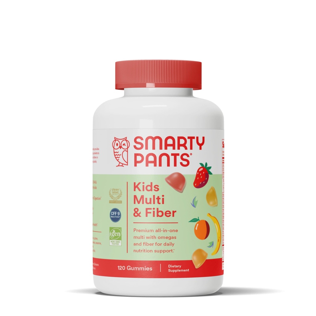 SmartyPantsはMultivitaminのグミーおよび繊維の補足をからかいます:ビタミンD3、C、ビタミンB12、B6、A、亜鉛、ビオチン、イノシトール、繊維のグミー、3つのフルーツの味、120の計算(30日の供給)