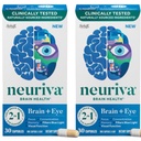 NEURIVA の頭脳 + 記憶のための目の補足、集中及び臨床的にテストされた Lutein およびゼアキサンチン、ビタミン A C 及び E + 目の健康及びフィルターのための亜鉛 青いライト 30 のカプセルの計算 (2 パック)