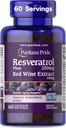 Puritan's Pride Premium Resveratrol Youth GuardTM 250mg、免疫システム、抗酸化剤、砂糖代謝、血流、および血管機能サポート、60急速なリリースSoftgelsの栄養補助食品