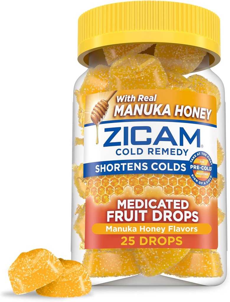 Zicamの風邪--治療された亜鉛はフルーツの低下、マヌカの蜂蜜の味、ホメオパシー、風邪の短くする薬、短縮します冷たい持続期間、25の計算を錠剤にしました