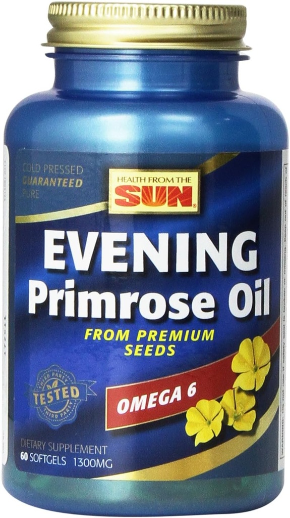 太陽夕方のPrimroseオイル1300のMg、60計算からの健康(2のパック)